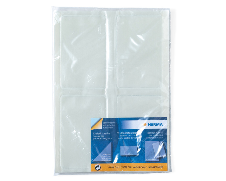 Herma Visitenkartentaschen transparent 60 x 95 mm 24St.