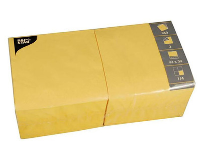 Papstar Servietten "Color Collection", 1/4-Falz gelb 3-lagig 250St.