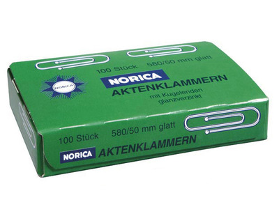 Norica Aktenklammern 50 mm, glatt verzinkt 100St.
