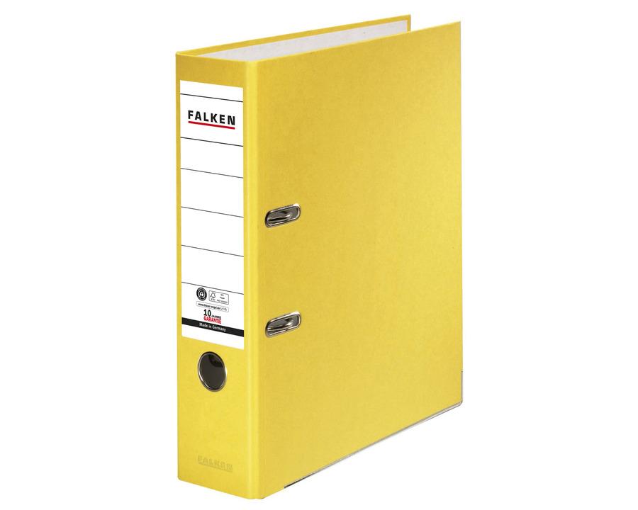 Falken Ordner A4 "Recycolor" gelb 80 mm