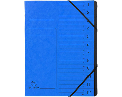 Exacompta Ordnungsmappe A4 "Colorspan" blau 12 Fächer