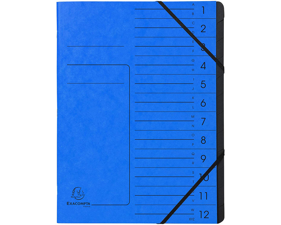 Exacompta Ordnungsmappe A4 "Colorspan" blau 12 Fächer