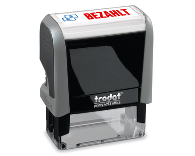 Trodat Textstempel "Printy Office 4912" Bezahlt 18 x 47 mm