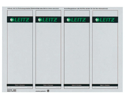 Leitz Ordner-Rückenschilder grau 61 x 191 mm 100Et.