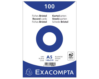 Exacompta Karteikarten A5 weiß blanko 100St.