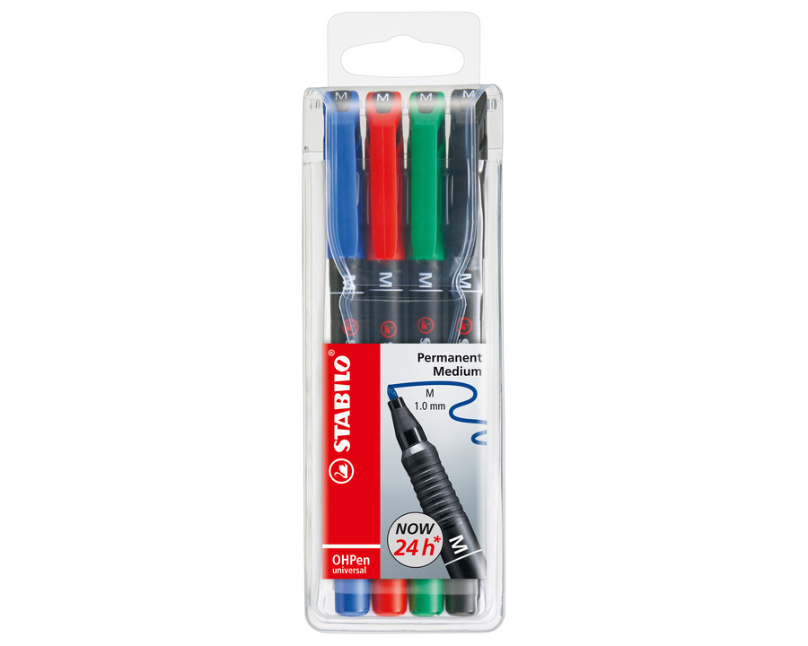 Stabilo Folienschreiber "OHPen" mehrfarbig 1,0 mm (M) 4St.
