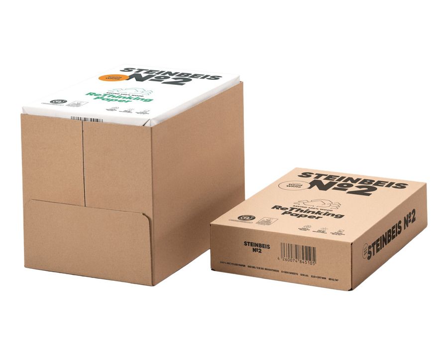 Steinbeis Kopierpapier A4 "No.2" recycling-weiß, ISO 80 80g/m² 5x500Bl.