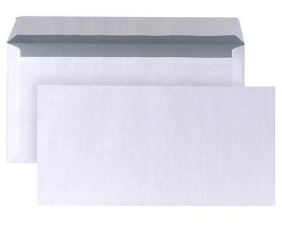 Briefumschlag DL, ohne Fenster, haftklebend weiß 110 x 220 mm 50St.