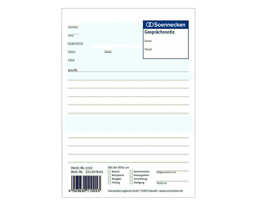 Soennecken Gesprächsnotizen A5 50 Blatt