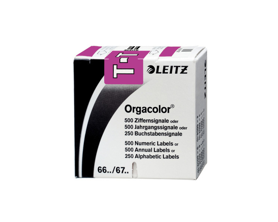 Leitz Buchstabensignal "Orgacolor" T violett 250St.