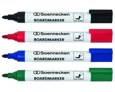 Soennecken Boardmarker mehrfarbig 1,5-4 mm Rundspitze 4St.
