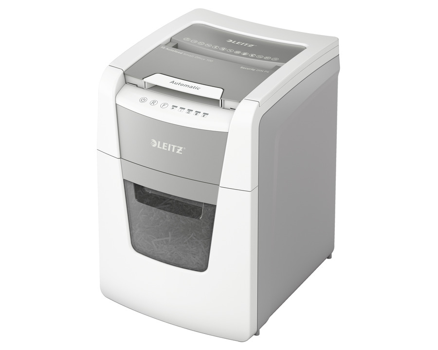 Leitz Aktenvernichter "IQ SmallOffice 100" P4 - 4,0 x 28 mm 8 Blatt, Automatikfach 100 Blatt