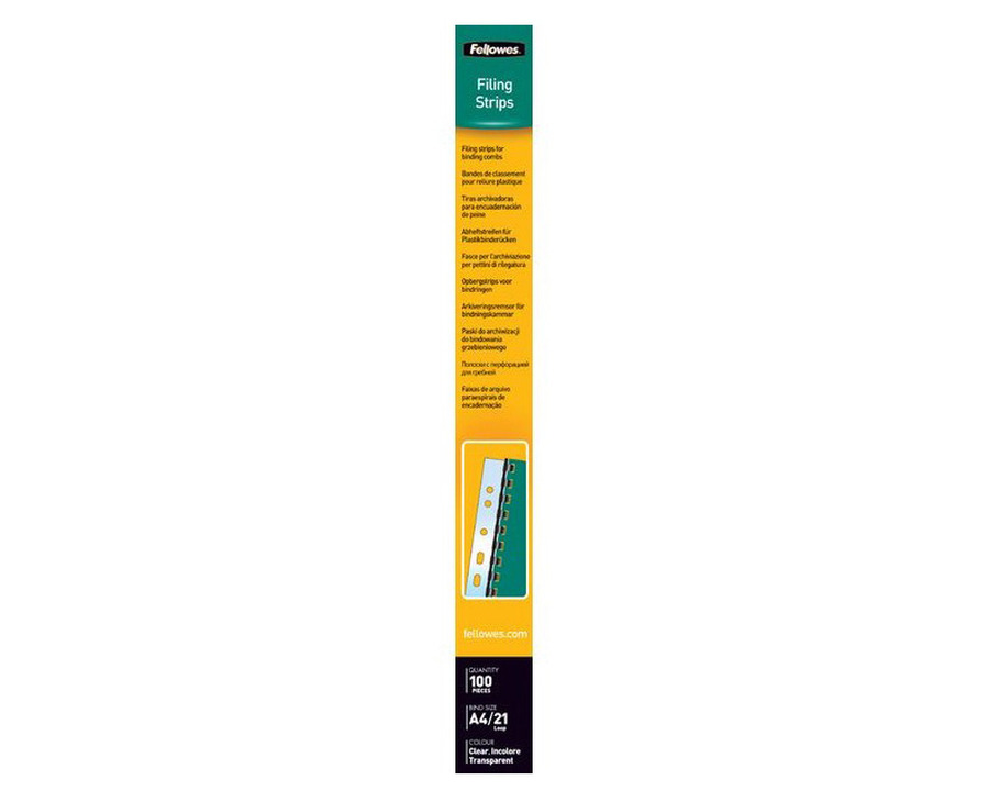 Fellowes Abheftstreifen "Filing Strips" transparent 21 Ringe 25St.