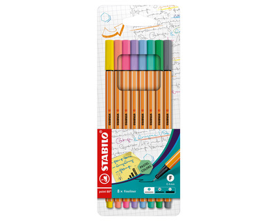 Stabilo Fineliner "Point 88 Etui Pastel" mehrfarbig 0,4 mm 8St.