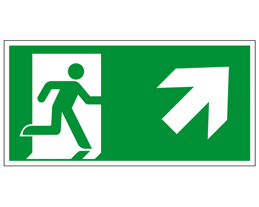 Hinweisschild "Rettungsweg rechts" 300 x 150 mm Hart-PVC