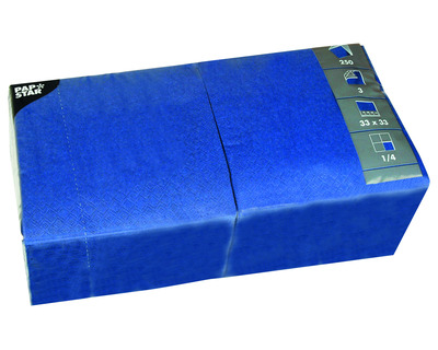 Papstar Servietten "Color Collection", 1/4-Falz dunkelblau 3-lagig 250St.