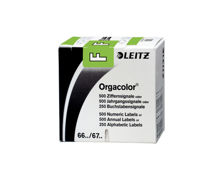 Leitz Buchstabensignal "Orgacolor" F grün 250St.