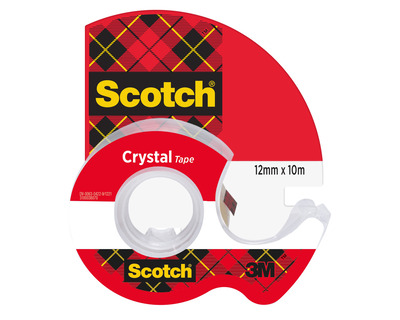 Scotch Handabroller "Crystal" transparent, inkl. 1x Crystal 12mmx10m