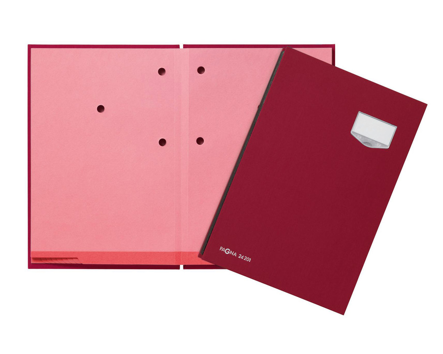 Pagna Unterschriftenmappe A4 "De Luxe", Leineneinband rot 20 Fächer