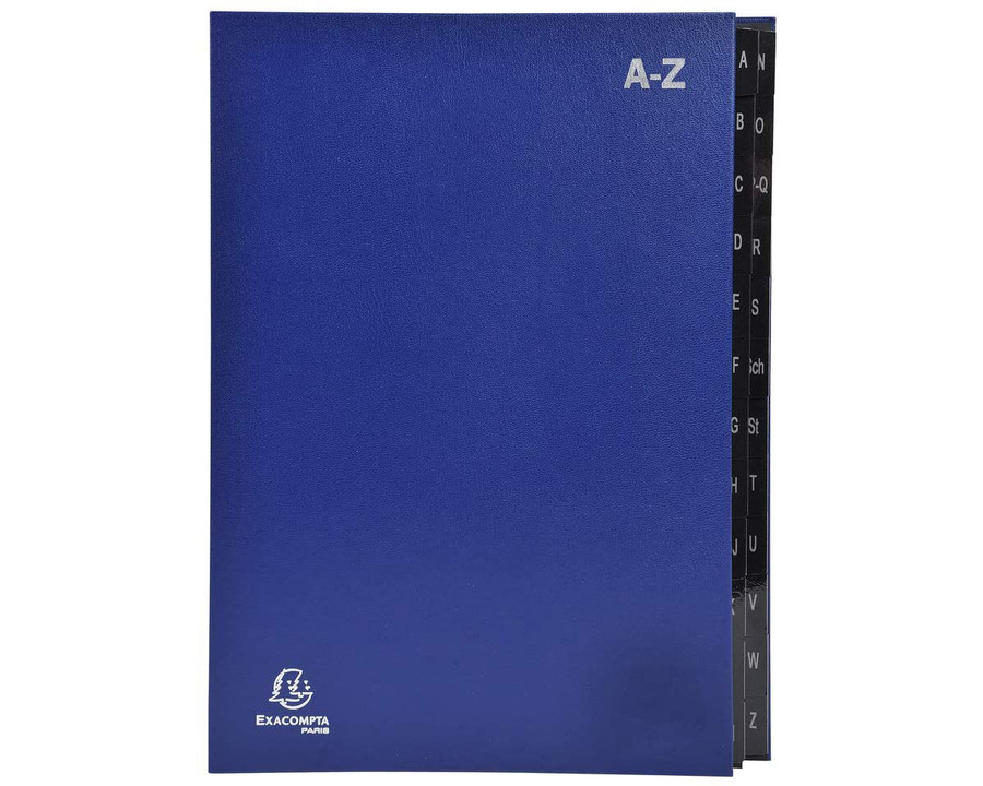 Exacompta Pultordner A4, 24 Fächer blau A-Z