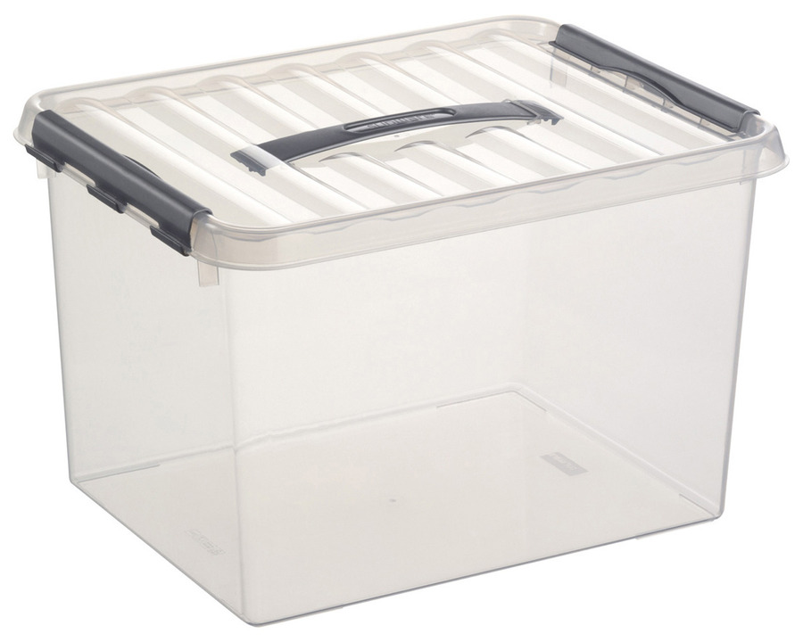 Sunware Aufbewahrungsbox "the q-line" 22 Liter, mit Griff transparent 30 x 26 x 40 cm