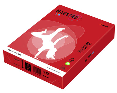 Maestro Kopierpapier A4 "Maestro color" korallenrot 80g/m² 500Bl.