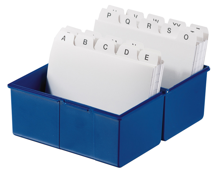 Han Karteikasten A7, für 300 Karten blau 121 x 101 x 74 mm