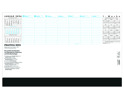 Zettler Schreibunterlage "102 Practica", mit Kalender weiß 370 x 595 mm 52Bl.