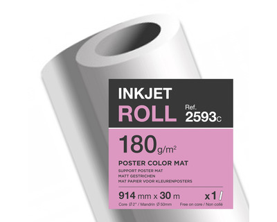 Clairefontaine Rollen-Fotopapier "Poster Color Matt" 180g/m², matt gestrichen 914 mm (36") x 30 m