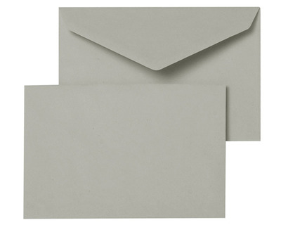 Recycling-Briefumschlag C6, ohne Fenster, nassklebend grau 114 x 162 mm 500St.