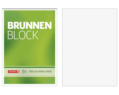 Brunnen Briefblock A5 "Brunnen Block" blanko (Lineatur 6) 70g/m² 50Bl.
