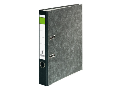 Ordner Wolkenmarmor A4 "Grüner Balken" schwarz 50 mm