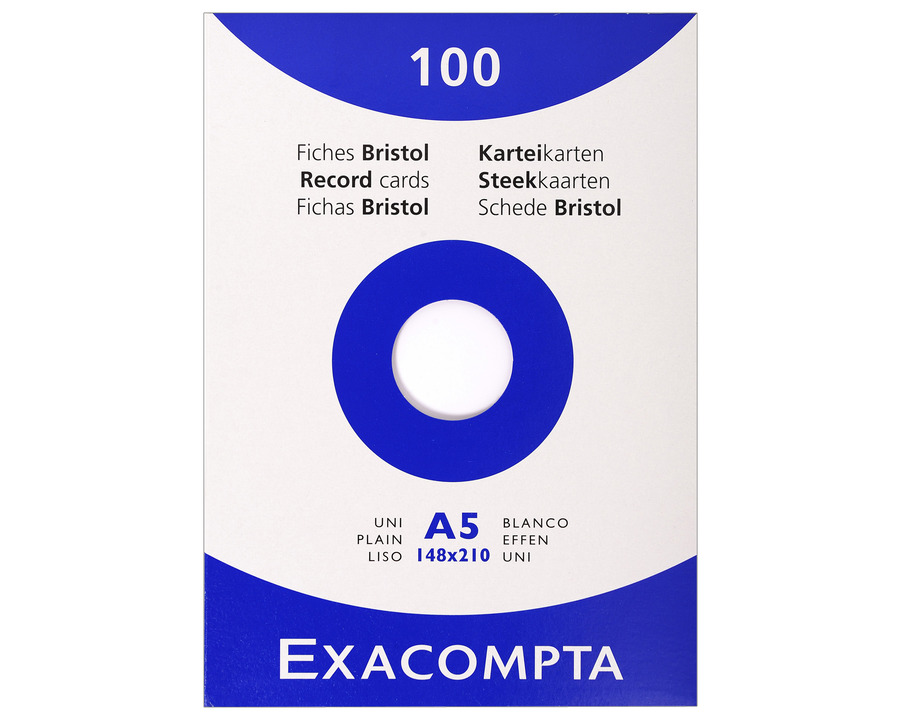Exacompta Karteikarten A5 weiß blanko 100St.