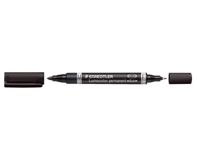 Staedtler Permanentmarker "Lumocolor duo 348" schwarz 0,6 / 1,5 mm Rundspitze