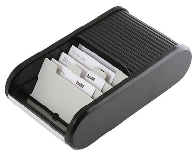 Helit Visitenkartenbox "The Personal" schwarz 136 x 240 x 67 mm