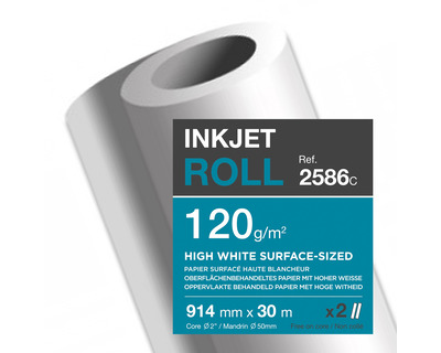 Clairefontaine Rollen-Fotopapier "Light Coated" 120g/m², seidenmatt 914 mm (36") x 30 m 2St.