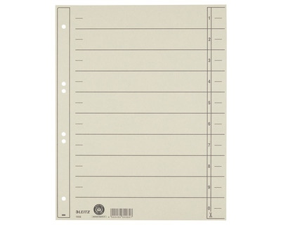 Leitz Trennblätter A4 grau 240 x 300 mm 100Bl.