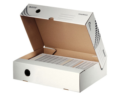 Leitz Archivschachtel "easyboxx" 80mm, mit Klappdeckel weiß 80 x 250 x 350 mm