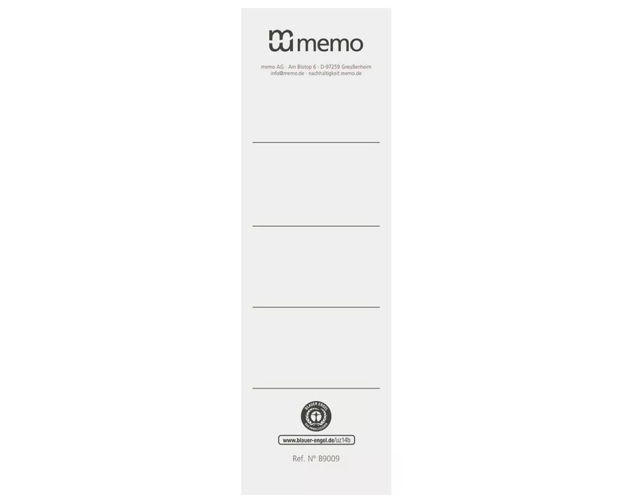 Memo Ordner-Rückenschilder weiß/grau 62 x 192 mm 10Et.