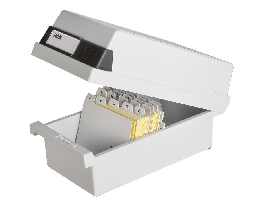Han Karteikasten A7, für 800 Karten lichtgrau 128 x 235 x 65 mm