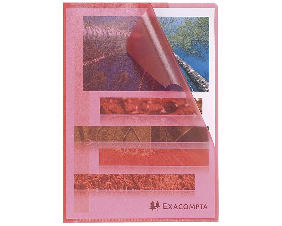 Exacompta Sichthüllen A4 "Standard" rot genarbt, 120 my 100St.