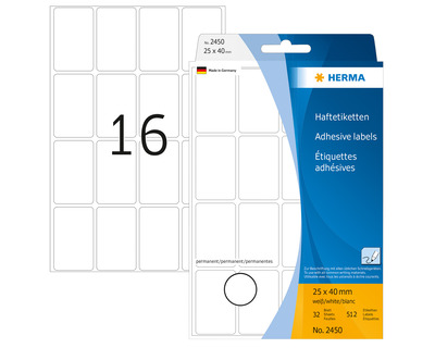 Herma Vielzweck-Etiketten weiß 25 x 40 mm 512Et.