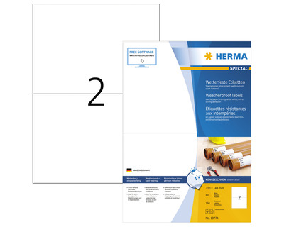 Herma Laser-Etiketten A4 "Special", wetterfest weiß 210 x 148 mm 160Et.