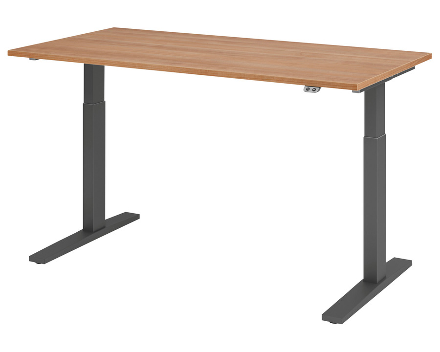 Hammerbacher Schreibtisch graphit/nussbaum 160 x 80 cm