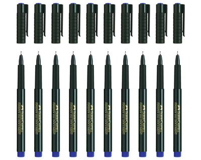 Faber-Castell Fineliner "Finepen" blau 0,4 mm 10St.