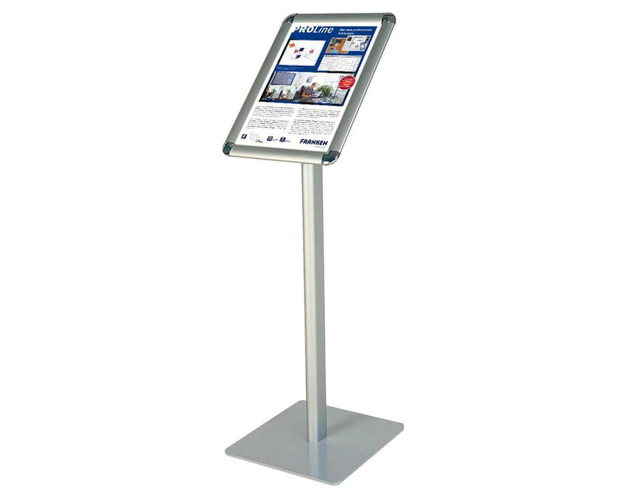 Franken Bodenständer "Standard", A4 hoch silber 80 cm