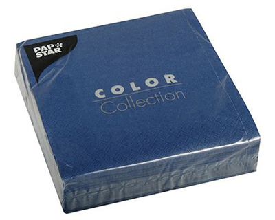 Papstar Servietten "Color Collection", 1/4-Falz dunkelblau 3-lagig 50St.