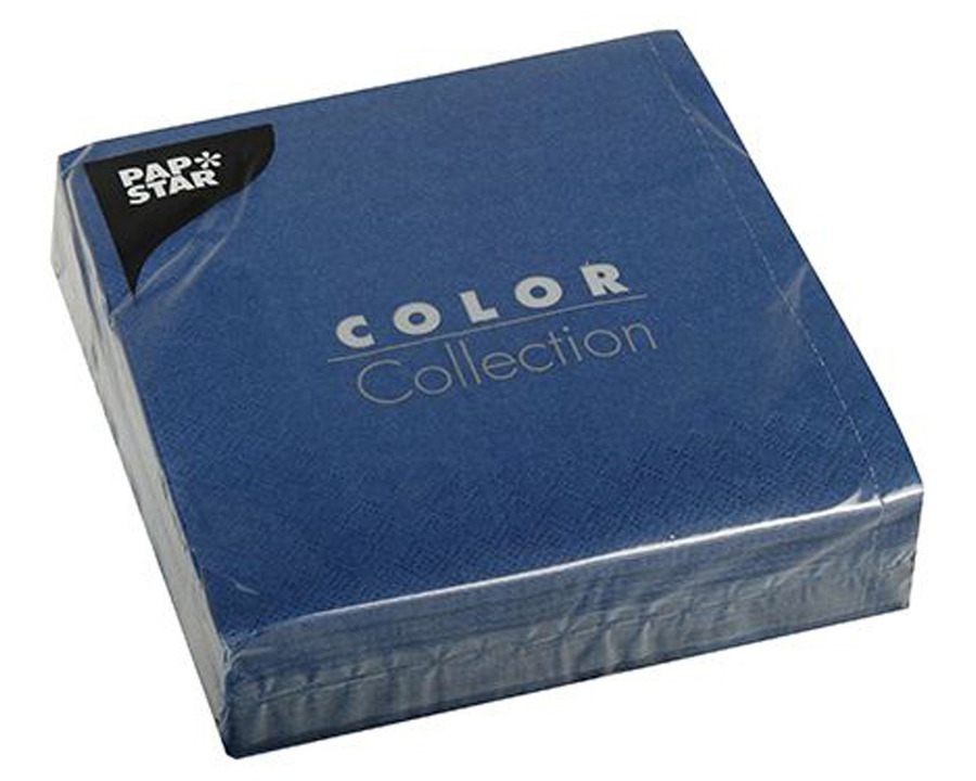 Papstar Servietten "Color Collection", 1/4-Falz dunkelblau 3-lagig 50St.