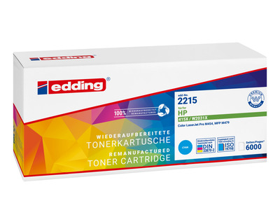 Edding Rebuilt-Toner 2215, HP 415X/W2031X cyan 6.000 Seiten