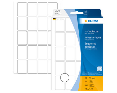 Herma Vielzweck-Etiketten weiß 22 x 32 mm 640Et.